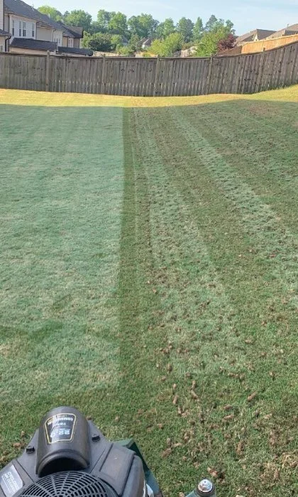 Bethlehem, GA homeowner having their lawn core aerated.