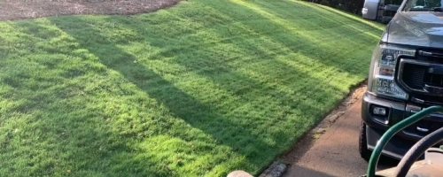 Treated lawn in Monroe, GA