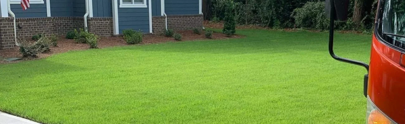 how with green lawn and Solid Green treatment truck